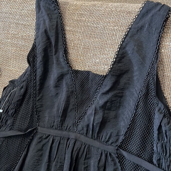 Parker black embroidered sun dress sz M/L - Picture 3 of 10